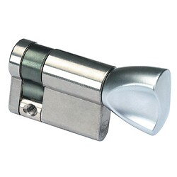Cylindre simple de sûreté à bouton - Profil européen en Laiton nickelé - Série V5 5111