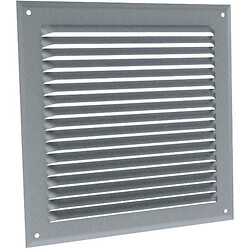 Grille d'aération en 200 x 100 mm en aluminium anodisé argent avec moustiquaire