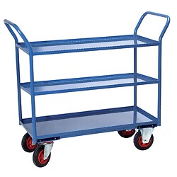 Servante chariot, 3 plateaux, 25 kg, charge maxi 400 kg