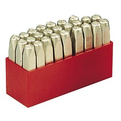 Jeu de 26 lettres à frapper à gauche 8 mm