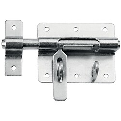 Verrou de box avec porte-cadenas en zingué blanc à pêne Ø 10 mm