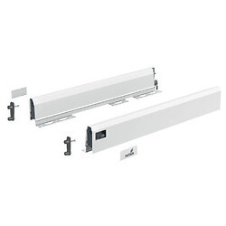 Kit de profils de côté de tiroir pour meuble sous four Arcitech - hauteur 78 mm - longueur 500 mm - finition blanc