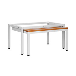 Socle banc avec assise rétractable et vérins de réglage pour vestiaire 2 cases industrie salissante coloris gris 7035