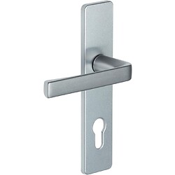 Ensemble palière sur petites plaques entraxe 165 mm finition argent Clé I Kaza