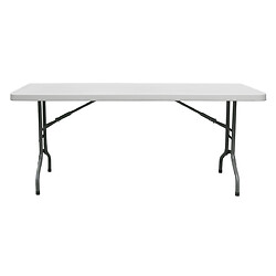 Table pliante rectangulaire en plastique 1830x760 H740mm, plateau épaisseur 45mm, encombrement repliée 45mm