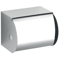 Porte-rouleaux papier WC inox brillant avec couvercle