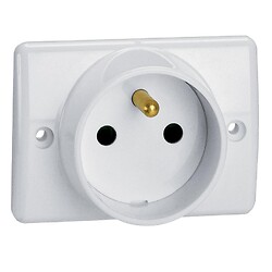 Prise à encastrer pour plinthe 2P+T 16A 250V blanc