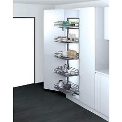 Colonne extractible 5 paniers - gamme Ellite - Titanium fond blanc- largeur 600 mm