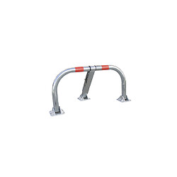 Barrière de parking tube acier avec cylindre - pieds fonte - fixations + 3 clés ouvertures multiples 860x456 - Ø 60