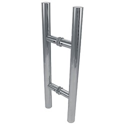 Paire de baton de maréchal inox poli brillant Ø 40mm - longueur 440 entraxe200 - Kit de montage comp