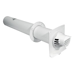 Terminal ventouse horizontal PP/PVC Rolux Condensation gaz et fioul Ø 80/125 - longueur 800 mm