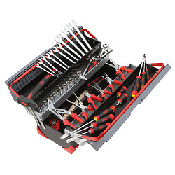 Composition de 50 outils avec caisse à outils tôle bi-matière 5 cases - cp-50bo