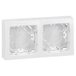Cadre saillie 2 postes blanc