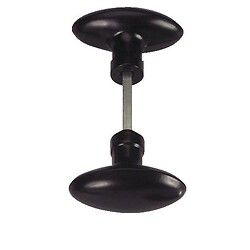 Bouton double ovoïde en aluminium finition époxy noir avec carré inox 6 x 90 mm