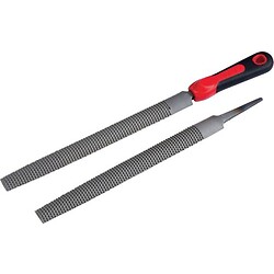 Rape demi-ronde mi-douce emmanchée longueur 375 mm et largeur 25 mm - BRD-25-ME