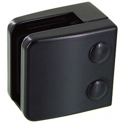 Pinces à verre pour garde-corps - modèle 06 - carré 55x55 mm - support plat - zamak noir RAL 9005