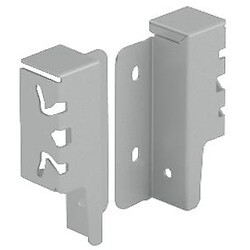 Kit de raccords de paroi arrière droit / gauche hauteur 94 mm coloris argent pour paroi arrière bois ou alu