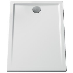 Receveur de douche céramique Cascade ultra-plat blanc brillant antidérapant 120x90 cm