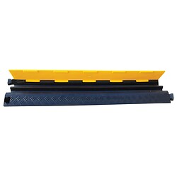 Passe câble zone piétonne, 2 canaux largeur 40mm et capot articulé longueur 985, largeur, 245, hauteur 50mm