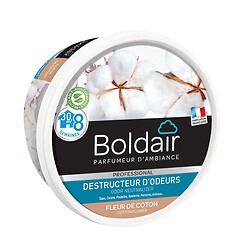 Gel destrusteur d'odeurs Boldair biodégradable parfum fleur de coton pot de 300g