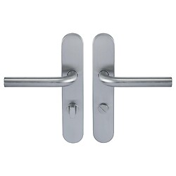 Béquille double inox sur plaque Ligne 19 type L condamnation