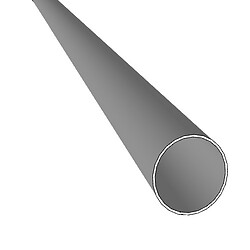 Tube rond aluminium, satiné argent, longueur 3 m, Ø 25, épaisseur 1,5 mm