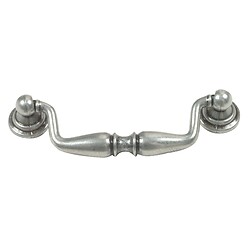 Poignée 2 attaches avec rosaces classiques - entraxe 96 mm - vieux fer
