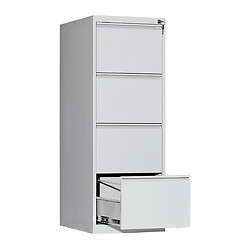 Meuble pour dossiers suspendus, 4 tiroirs, coloris gris, hauteur 1310 mm