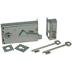 Serrure en applique monopoint horizontale à fouillot inox - Pêne dormant et demi-tour - 4 gorges main droite