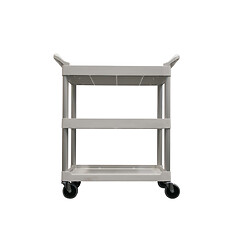 Chariot de service blanc avec roues pivotantes de 10 cm