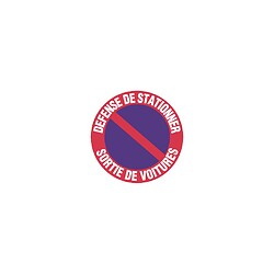 Disque rouge d'interdiction, diamètre 300 mm, modèle ''Sortie de voitures''