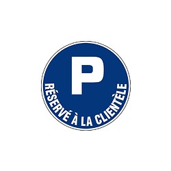 Disque bleu d'obligation, diamètre 300 mm, modèle ''Réservé à la clientèle''