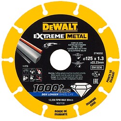 Disque diamant métal Max diamètre 125 mm épaisseur 1,3 mm alésage 22,23 mm