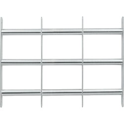 Grille anti-effraction pour châssis et soupirail en acier zingué hauteur 450 mm ajustable en largeur de 500 à 650 mm
