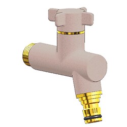 Robinet d'arrossage Oslo modèle vertical mâle 15x21 et sortie à raccord automatique - finition sable