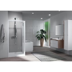 Paroi de douche pivotante Riviera 2.0 G extensible 78-82 cm - Profilé blanc et verre transparent