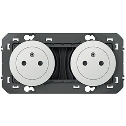 Double prise de courant 2P+T Surface dooxie 16 A précâblé blanc