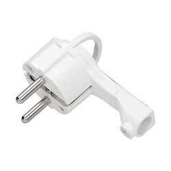 Prise électrique mâle extra plate 16 A - Blanc