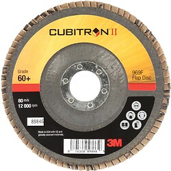 Disque abrasif à lamelles 3M™ Cubitron™ II 969F, 125x22 mm, Grain 40+, Plat boîte de 10