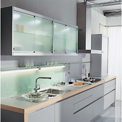 Kit de garnitures pour Clipo 16 GPK Inslide montage à l'intérieur du meuble - vantail 16kg pour porte en verre à coller