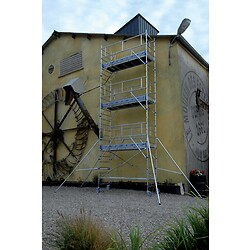 Échafaudage roulant Totem 2 Line 250, hauteur de travail 7,90 m, 3 planchers, dimensions plancher 2,40 x 0,66 m