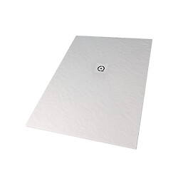 Receveur de douche recoupable texturé ardoise Relief Plus 120 x 80 cm blanc pur en résine
