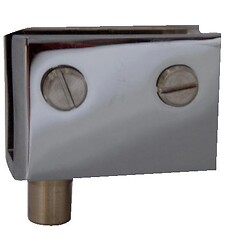 Pinces pivot pour portes en verre - laiton chromé 27 x 40 mm - la paire