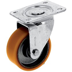Roulette pivotante sur platine roue althane pour charges moyennes - Fortainer