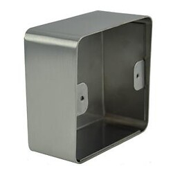Boîtier inox en 82,5 x 82,5x 38/42 mm pour mise en applique des boutons sur platine de 80 x 80 mm