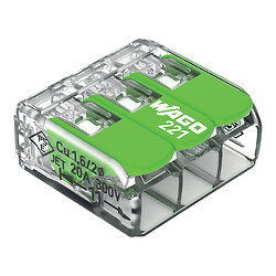 Mini borne type 221 Green 3x4 mm² boîte de 50 pièces