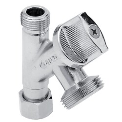 Robinet machine à laver 20x27 monobloc avec piquage mâle 12x17 bille anticalcaire