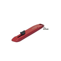 Couteau zamak à lame trapézoïdale auto-rétractable avec clip Inox FME 378-40-FME