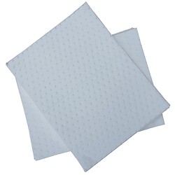Feuilles absorbantes MeltBlown hydrophobes en polypropylène pour huiles et hydrocarbures carton de 100 feuilles