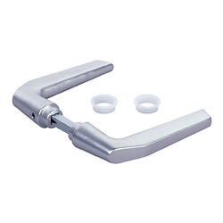 Béquille double aluminium double portée pour serrure de portail Locinox carré de 8 X 120 mm argent satiné